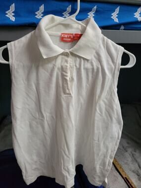 Kiby's White Polo Sleeveless Top Size Large Ladies 90s Y2k